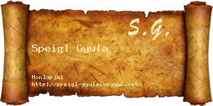 Speigl Gyula névjegykártya